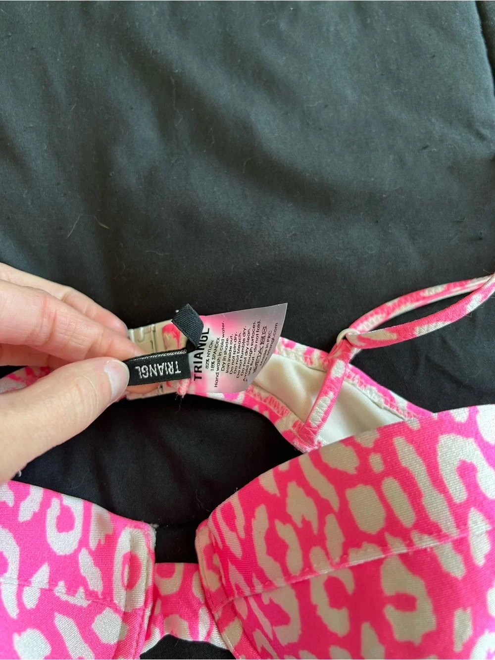 triangl swimwear Hot Pink and White Animal Print Bikini Top